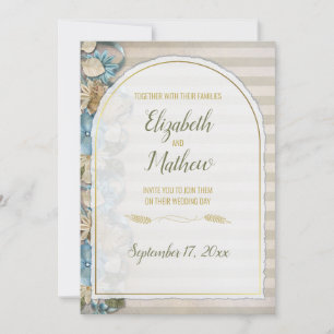 Goldener Bogen Boho Khaki Grün Chinoiserie Streife Einladung