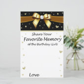 Goldener Bogen Lieblings-Gedächtnis des Geburtstag (Stehend Vorderseite)