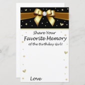 Goldener Bogen Lieblings-Gedächtnis des Geburtstag (Vorne/Hinten)