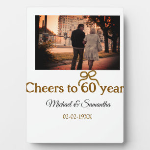 Goldener Bogen zum 60. Hochzeitstag Jubiläum Fotoplatte