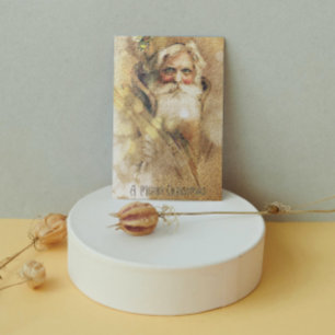 Goldener Bokeh Weihnachtsmann im Vintage-Stil Puzzle