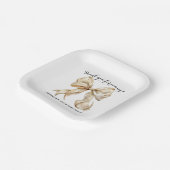 Goldener Bow mit Gold Glitzer Confetti Paper Telle Pappteller (Gewinkelt)