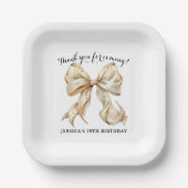 Goldener Bow mit Gold Glitzer Confetti Paper Telle Pappteller (Vorderseite)