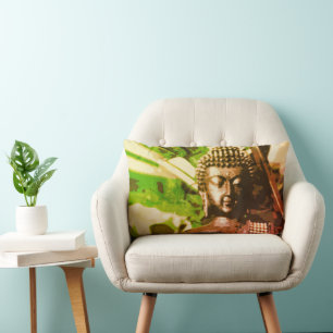 Goldener Bronze-Buddha-Meditations-Zen Lendenkissen