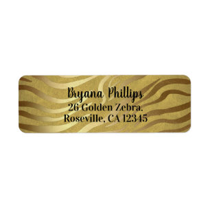 Goldener Bronze Zebradruck Dschungel Safari Glamou