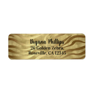 Goldener Bronze Zebradruck Dschungel Safari Glamou