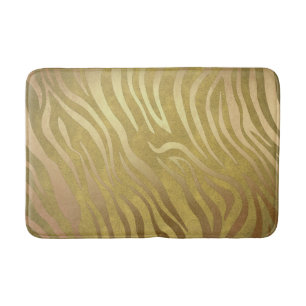 Goldener Bronze Zebradruck Dschungel Safari Glamou Badematte