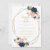 Goldener Brunch mit Brautdusche Einladung (Vorderseite)