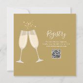 Goldener Brunch und Bubbly QR-Code Brautparty Einladung (Rückseite)