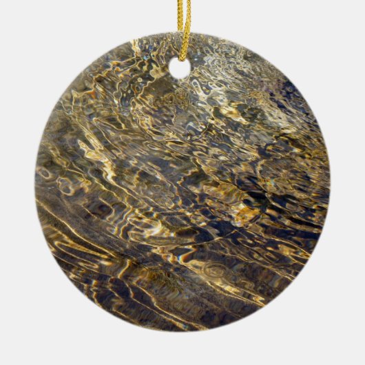 Goldener Brunnen Wasser 2 Keramikornament (Vorne)