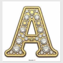 Goldener Buchstabe A mit Diamanten besetzt Schmuck Aufkleber