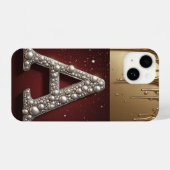 Goldener Buchstabe A Monogramm mit tropfender Meta iPhone Hülle (Rückseite (Horizontal))