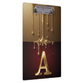 Goldener Buchstabe A Monogramm mit tropfender Meta Klemmbrett (Rechts)