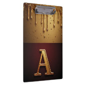 Goldener Buchstabe A Monogramm mit tropfender Meta Klemmbrett (Rechts)