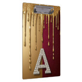 Goldener Buchstabe A Monogramm mit tropfender Meta Klemmbrett (Rechts)