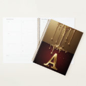 Goldener Buchstabe A Monogramm mit tropfender Meta Planer (Anzeige)