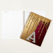 Goldener Buchstabe A Monogramm mit tropfender Meta Planer (Anzeige)