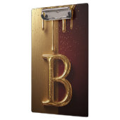 Goldener Buchstabe B Monogramm mit tropfender Meta Klemmbrett (Links)