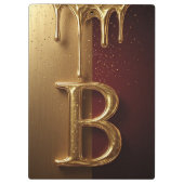 Goldener Buchstabe B Monogramm mit tropfender Meta Klemmbrett (Rückseite)