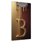 Goldener Buchstabe B Monogramm mit tropfender Meta Klemmbrett (Rechts)