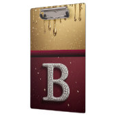 Goldener Buchstabe B Monogramm mit tropfender Meta Klemmbrett (Links)