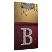 Goldener Buchstabe B Monogramm mit tropfender Meta Klemmbrett (Rechts)