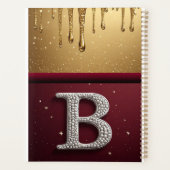 Goldener Buchstabe B Monogramm mit tropfender Meta Planer (Rückseite)