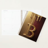 Goldener Buchstabe B Monogramm mit tropfender Meta Planer (Anzeige)