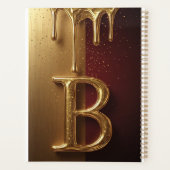 Goldener Buchstabe B Monogramm mit tropfender Meta Planer (Rückseite)
