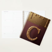 Goldener Buchstabe C Monogramm mit triefender Meta Planer (Anzeige)