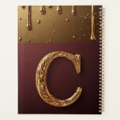 Goldener Buchstabe C Monogramm mit triefender Meta Planer (Rückseite)