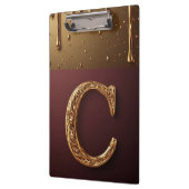Goldener Buchstabe C Monogramm mit tropfendem Meta Klemmbrett (Links)