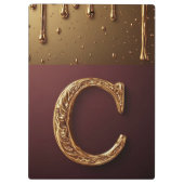Goldener Buchstabe C Monogramm mit tropfendem Meta Klemmbrett (Rückseite)