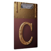 Goldener Buchstabe C Monogramm mit tropfendem Meta Klemmbrett (Rechts)