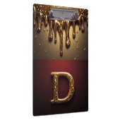 Goldener Buchstabe D Monogramm mit triefender Meta Klemmbrett (Rechts)