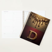 Goldener Buchstabe D Monogramm mit triefender Meta Planer (Anzeige)