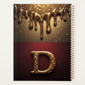 Goldener Buchstabe D Monogramm mit triefender Meta Planer (Rückseite)