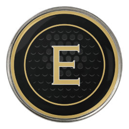 Goldener Buchstabe E Monogramm Golf Marker Schwarz
