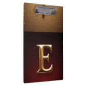 Goldener Buchstabe E Monogramm mit tropfender Meta Klemmbrett (Rechts)
