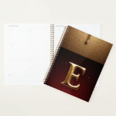 Goldener Buchstabe E Monogramm mit tropfender Meta Planer (Anzeige)