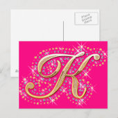 Goldener Buchstabe K - Postkarte (Vorne/Hinten)