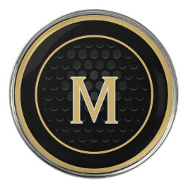 Goldener Buchstabe M Monogramm Golf Marker Schwarz