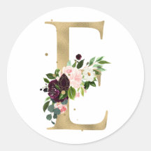 Goldener Buchstabe MONOGRAMM boho burgunderrote Bl