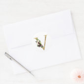 Goldener Buchstabe MONOGRAMM boho burgundy Blume C Runder Aufkleber (Umschlag)