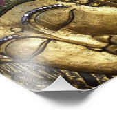 Goldener Buddha, Augen geschlossen, Vermittlung be Fotodruck (Ecke)