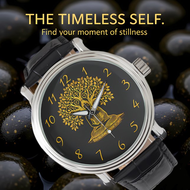 Goldener Buddha im Tal des Baumes in Friedlicher M Armbanduhr (Von Creator hochgeladen)