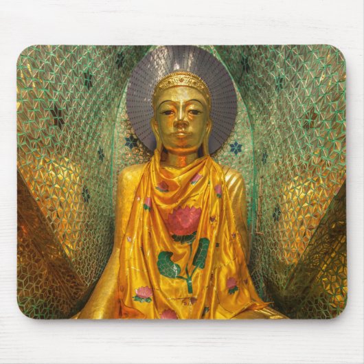 Goldener Buddha im Tempel Mousepad (Vorne)