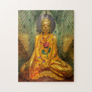 Goldener Buddha im Tempel Puzzle
