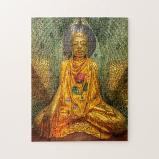 Goldener Buddha im Tempel Puzzle (Vertikal)