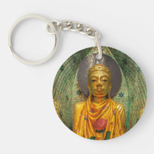 Goldener Buddha im Tempel Schlüsselanhänger